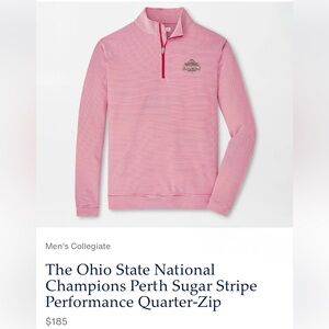 PETER MILLAR Ohio State Nat. Champ. Perth Sugar Stripe Performance Quarter Zip